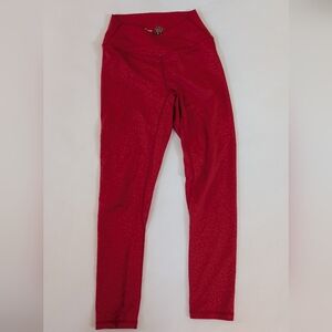 Zyia Red ♥️ Leopard Print Ruched Leggings - 6-8